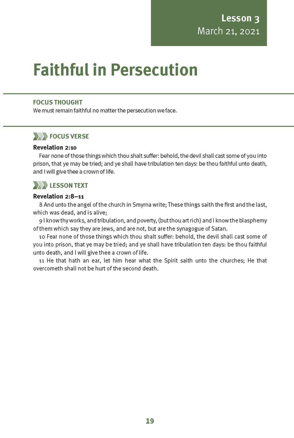 Faithful in Persecution Lesson 3 Adult Spring 2021 (Download)
