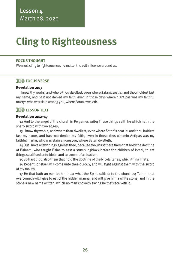 Cling to Righteousness Lesson 4 Adult Spring 2021 (Download)