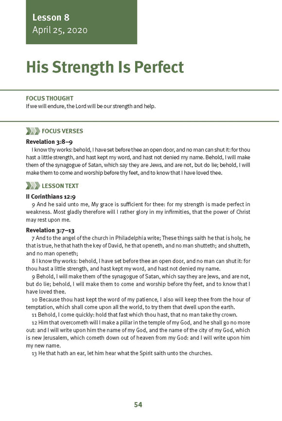 His Strength Is Perfect Lesson 8 Adult Spring 2021 (Download)