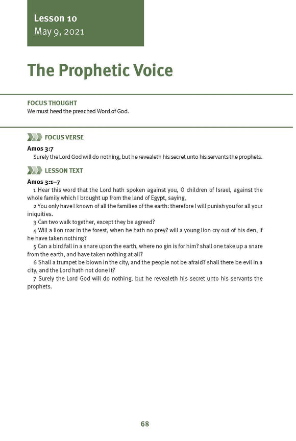 The Prophetic Voice Lesson 10 Adult Spring 2021 (Download)