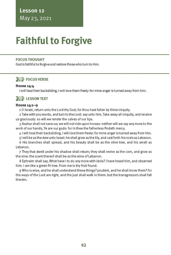 Faithful to Forgive Lesson 12 Adult Spring 2021 (Download)