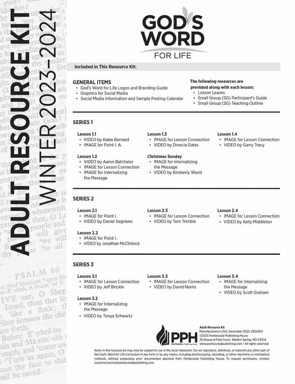 Adult Resource Kit (Digital) Winter 2024 - Pentecostal Publishing House