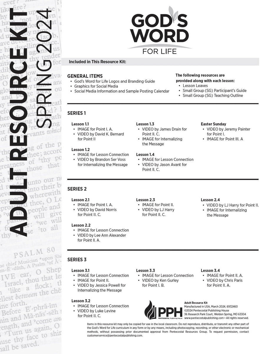 Adult Resource Kit (Digital) Spring 2024 – PPH Australia